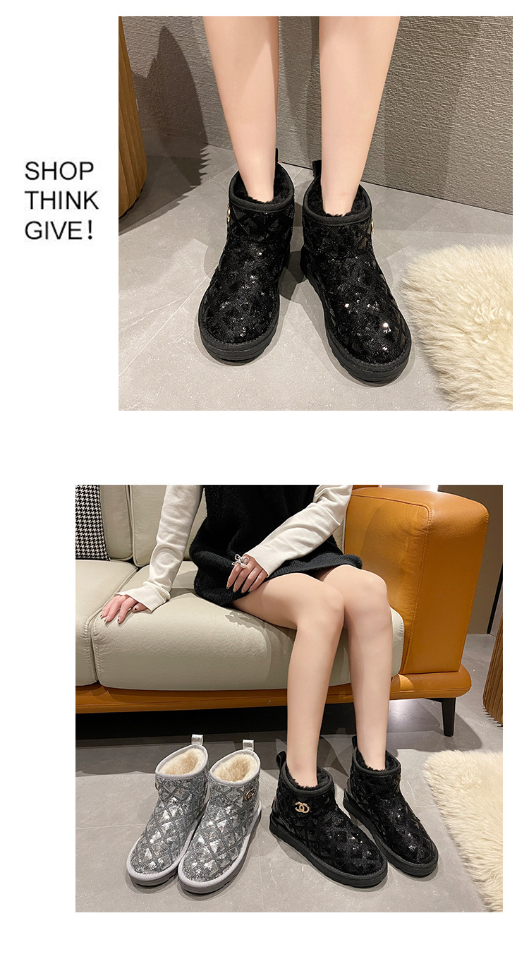 2021winter Snow Boots Female Thicker Fleece Lined Cotton Shoes Soft Bottom Non-Slip Student Korean Style Short Warm Female Boots