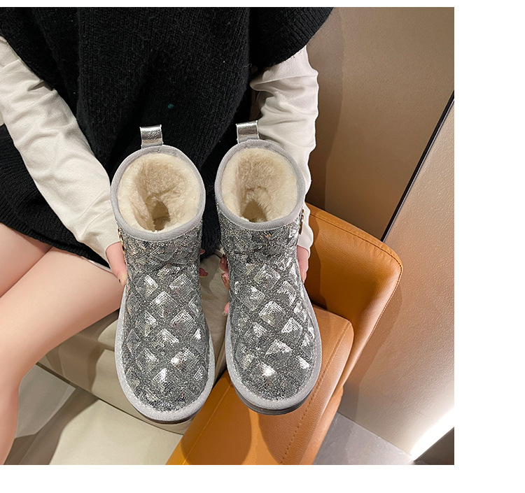2021winter Snow Boots Female Thicker Fleece Lined Cotton Shoes Soft Bottom Non-Slip Student Korean Style Short Warm Female Boots