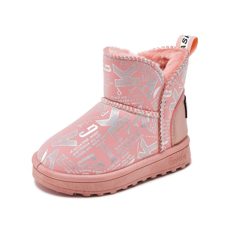 Girls&#039; Cotton Shoes 2021 New Snow Boots Home Children&#039;s Warm Non-Slip Fur Snow Boots Wholesale Children