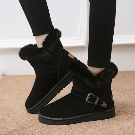 Export Waterproof Snow Boots Wholesale Pu Waterproof Classic Winter Fleece Warm Women&#039;s Short Boots Factory Direct Sales