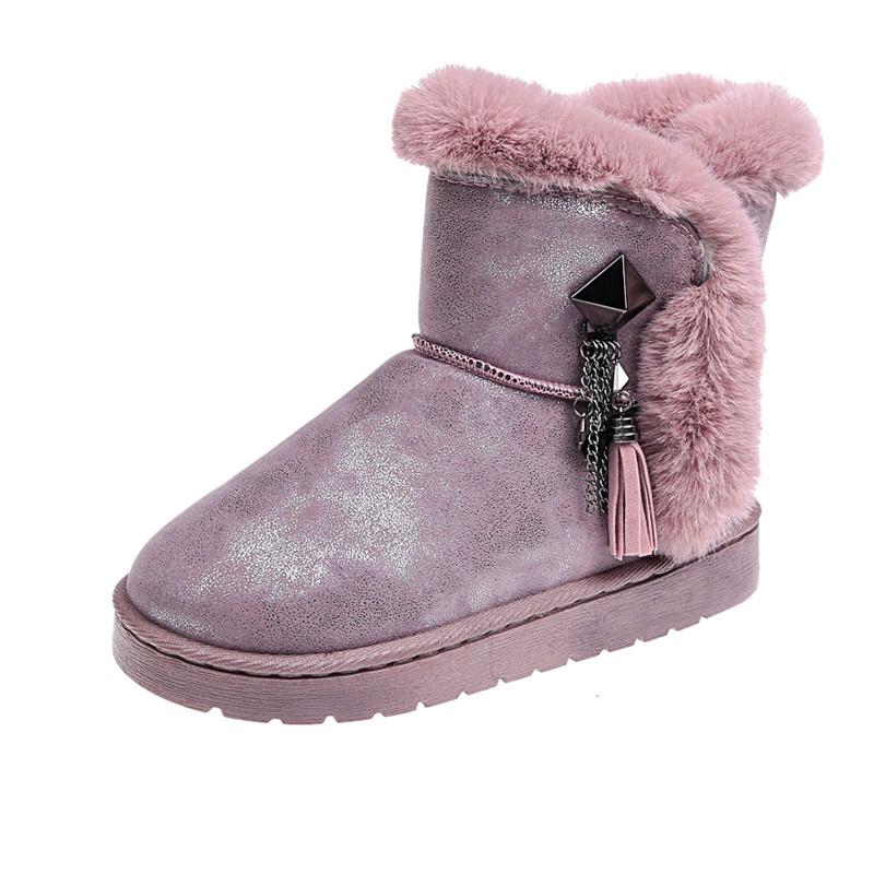 2020 Autumn and Winter New Rhinestone Buckle Women's Cotton Shoes Foreign Trade Export Fashion Fur Snow Boots Mid-Calf Length Thermal 2020 Autumn and Winter New Rhinestone Buckle Women's Cotton Shoes Foreign Trade Export Fashion Fur Snow Boots Mid-Calf Length Thermal