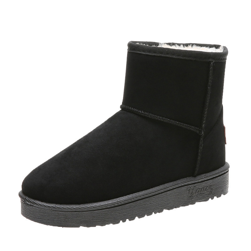 Fleece-Lined Thick Snow Boots Women&#039;s 2021 Spring and Autumn New Shoes Flat Shoes Insulated Cotton-Padded Shoes Women&#039;s Shoes Short Boots