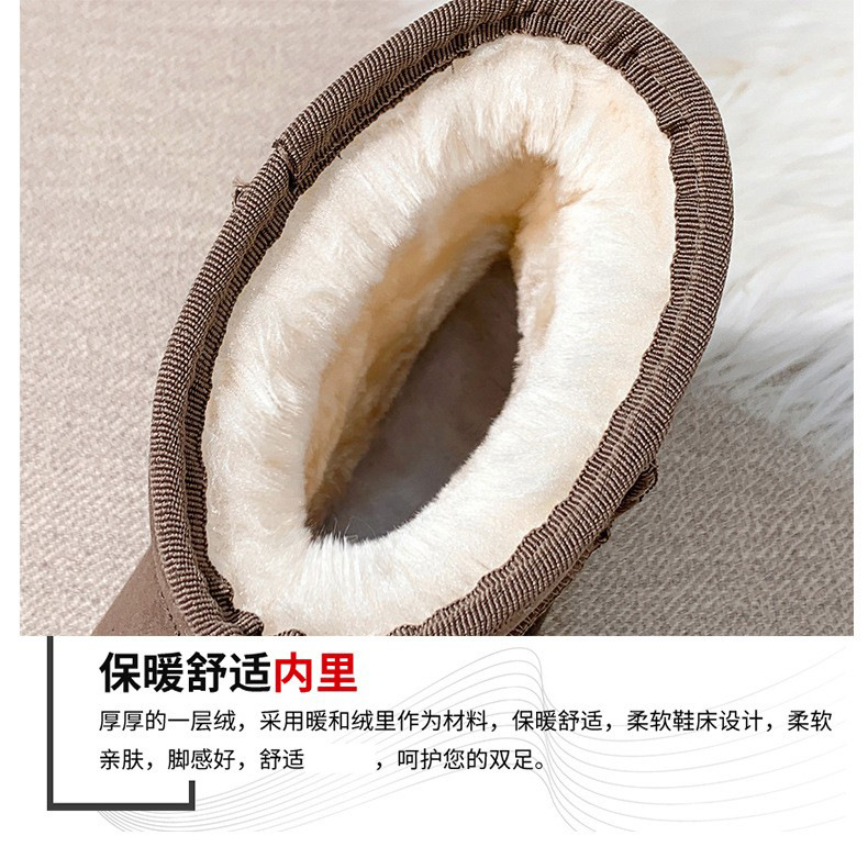 Fleece-Lined Thick Snow Boots Women's 2021 Spring and Autumn New Shoes Flat Shoes Insulated Cotton-Padded Shoes Women's Shoes Short Boots