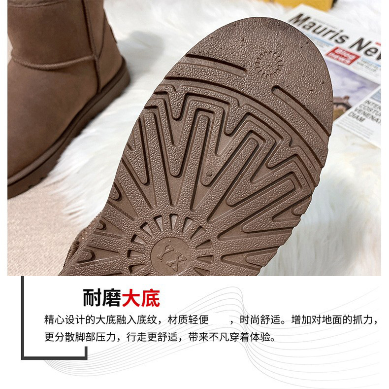 Fleece-Lined Thick Snow Boots Women's 2021 Spring and Autumn New Shoes Flat Shoes Insulated Cotton-Padded Shoes Women's Shoes Short Boots