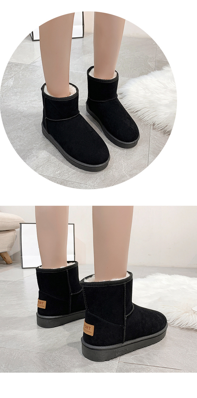 Fleece-Lined Thick Snow Boots Women's 2021 Spring and Autumn New Shoes Flat Shoes Insulated Cotton-Padded Shoes Women's Shoes Short Boots