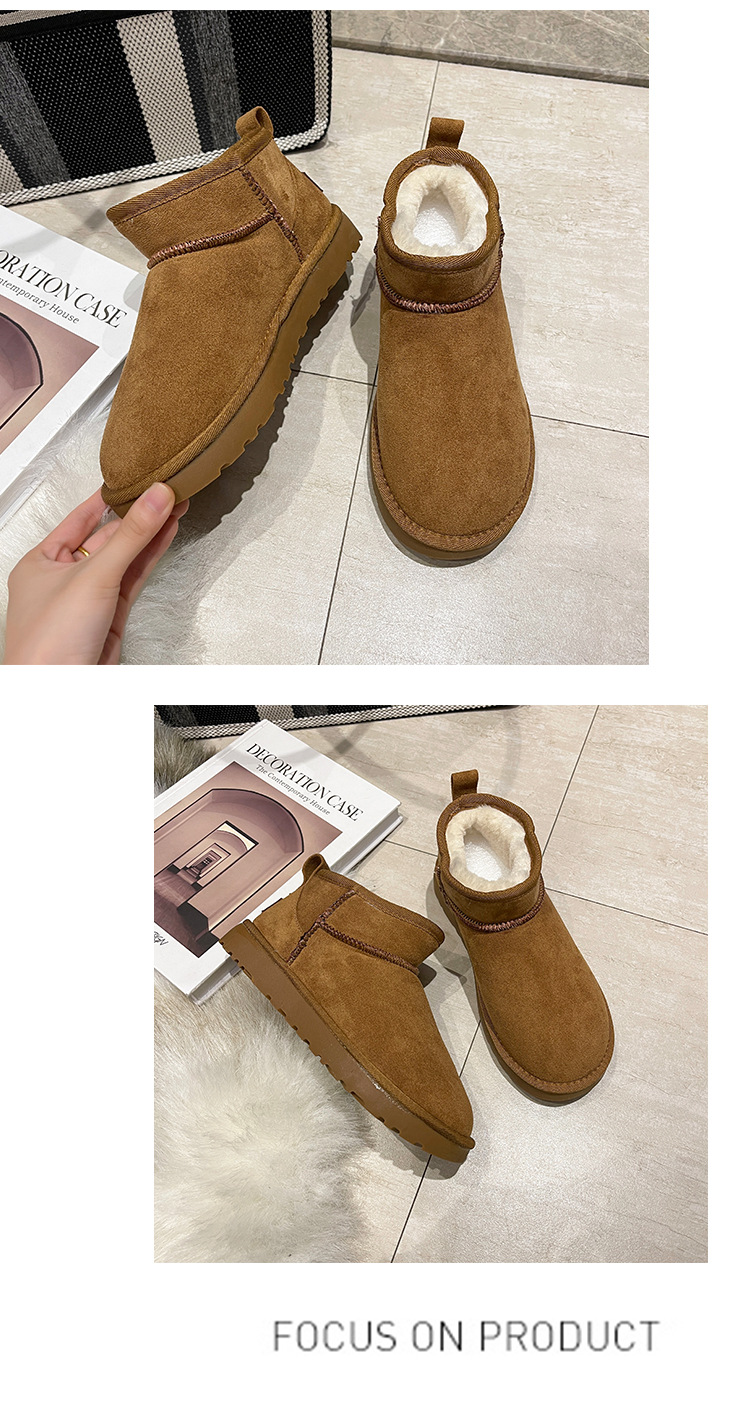 2021winter New Fashion Casual Snow Boots Solid Color Soft-Soled Thickened Women's Shoes Warm Matte Cotton-Padded Shoes for Women