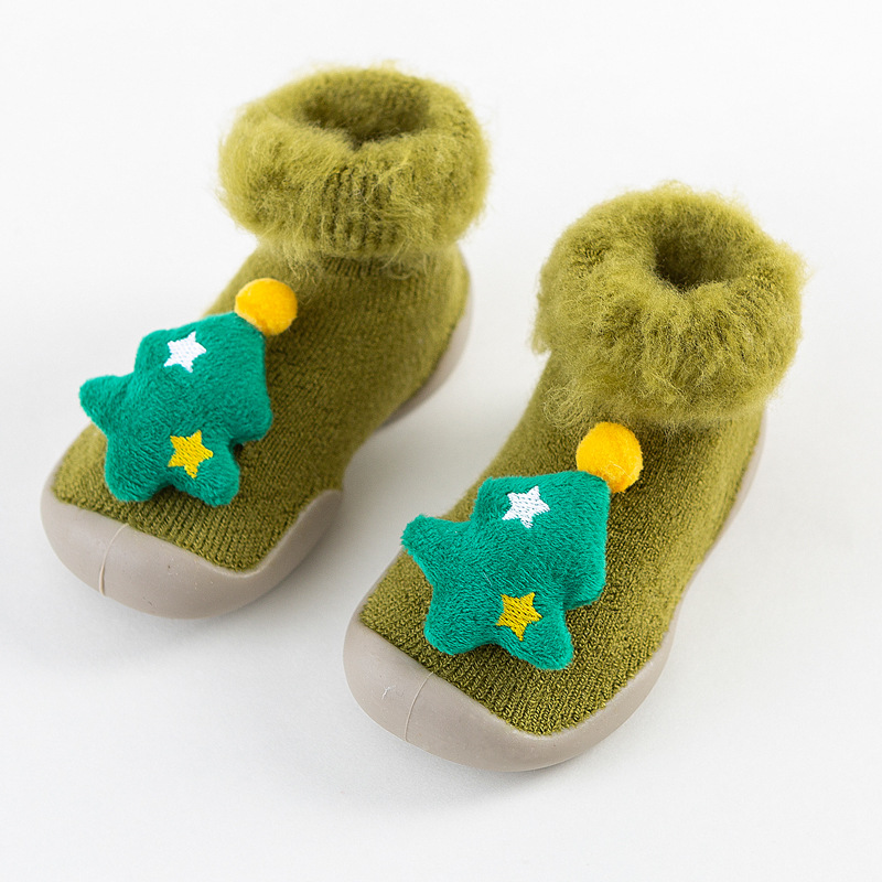 Christmas Brushed and Thick Toddler Shoes Socks Indoor and Outdoor Rubber Sole Non-Slip Warm Snow Boots Socks Children Baby Doll Shoes Christmas Brushed and Thick Toddler Shoes Socks Indoor and Outdoor Rubber Sole Non-Slip Warm Snow Boots Socks Children Baby Doll Shoes
