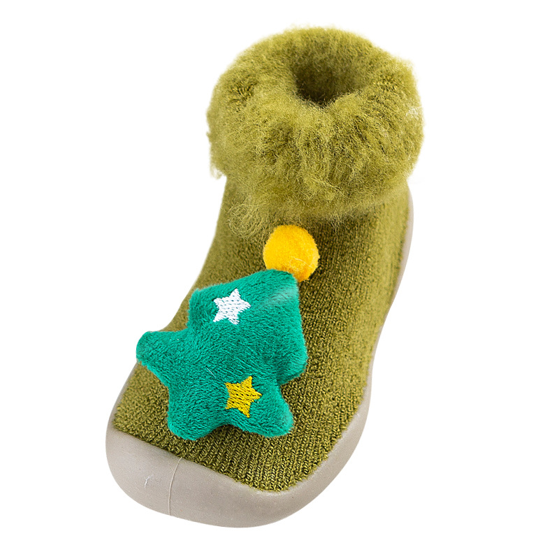 Christmas Brushed and Thick Toddler Shoes Socks Indoor and Outdoor Rubber Sole Non-Slip Warm Snow Boots Socks Children Baby Doll Shoes Christmas Brushed and Thick Toddler Shoes Socks Indoor and Outdoor Rubber Sole Non-Slip Warm Snow Boots Socks Children Baby Doll Shoes