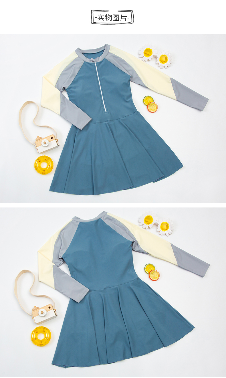 Children's Swimsuit Girls' Dress-Style Long-Sleeved Sun Protection Medium and Big Children Cute Princess Student Girl Conservative Swimwear Children's Swimsuit Girls' Dress-Style Long-Sleeved Sun Protection Medium and Big Children Cute Princess Student Girl Conservative Swimwear