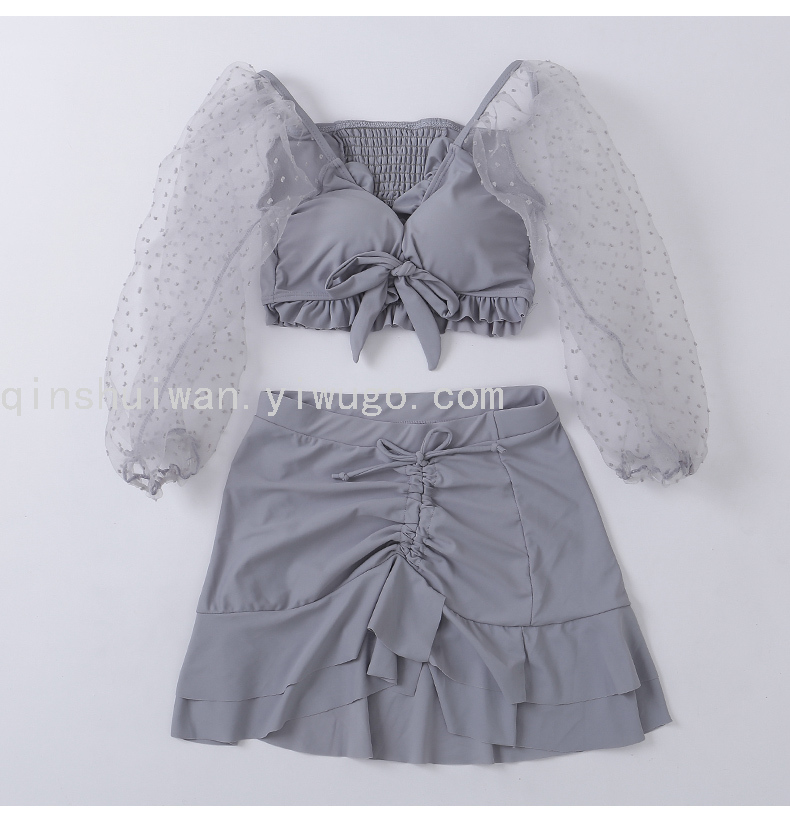 Swimwear Women's Fashion Lace One-Sleeve Swimsuit Fashion Split Beachwear Winter Hot Spring Swimsuit Swimwear Women's Fashion Lace One-Sleeve Swimsuit Fashion Split Beachwear Winter Hot Spring Swimsuit