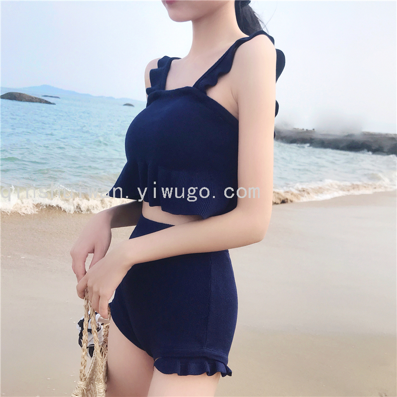 Swimwear Women&#039;s Fashion Split Swimsuit Sexy Suspenders Beachwear Winter Hot Spring Swimsuit