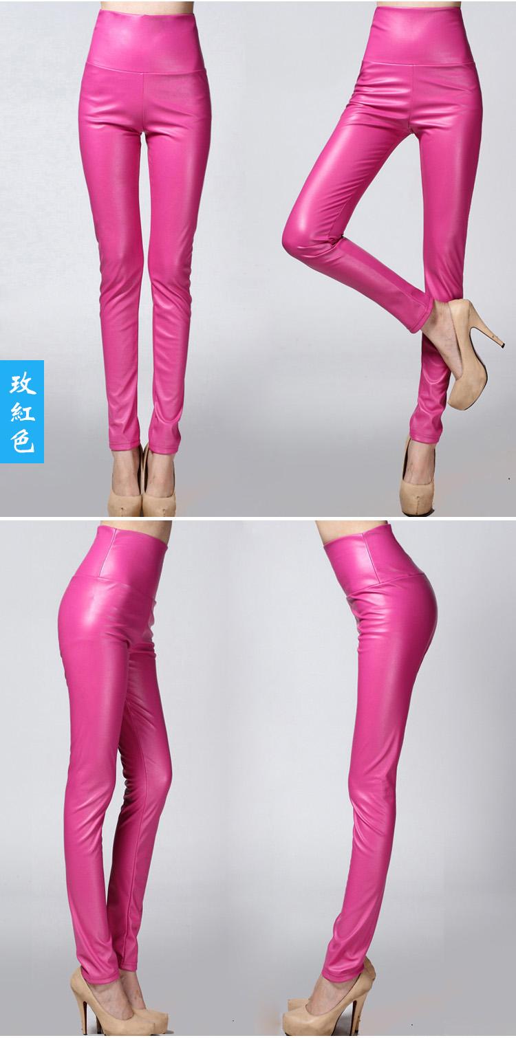 Real Shot Autumn and Winter Foreign Trade Solid Color PU Leather Outer Wear Solid Color High Waist Tight Leather Pants plus Velvet Thick Leggings Real Shot Autumn and Winter Foreign Trade Solid Color PU Leather Outer Wear Solid Color High Waist Tight Leather Pants plus Velvet Thick Leggings