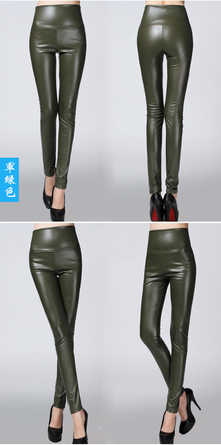Real Shot Autumn and Winter Foreign Trade Solid Color PU Leather Outer Wear Solid Color High Waist Tight Leather Pants plus Velvet Thick Leggings Real Shot Autumn and Winter Foreign Trade Solid Color PU Leather Outer Wear Solid Color High Waist Tight Leather Pants plus Velvet Thick Leggings