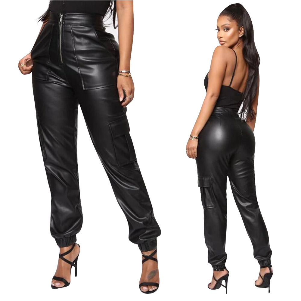 New Autumn and Winter Casual Pants F8257 Spot European and American Amazon Fashion Multiple Pocket Casual Pants Casual Leather Pants New Autumn and Winter Casual Pants F8257 Spot European and American Amazon Fashion Multiple Pocket Casual Pants Casual Leather Pants