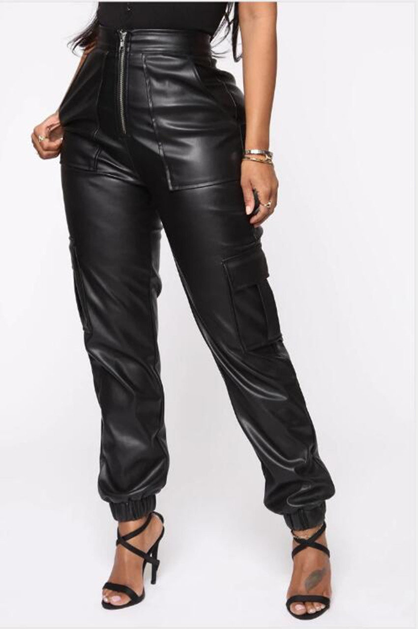 New Autumn and Winter Casual Pants F8257 Spot European and American Amazon Fashion Multiple Pocket Casual Pants Casual Leather Pants New Autumn and Winter Casual Pants F8257 Spot European and American Amazon Fashion Multiple Pocket Casual Pants Casual Leather Pants
