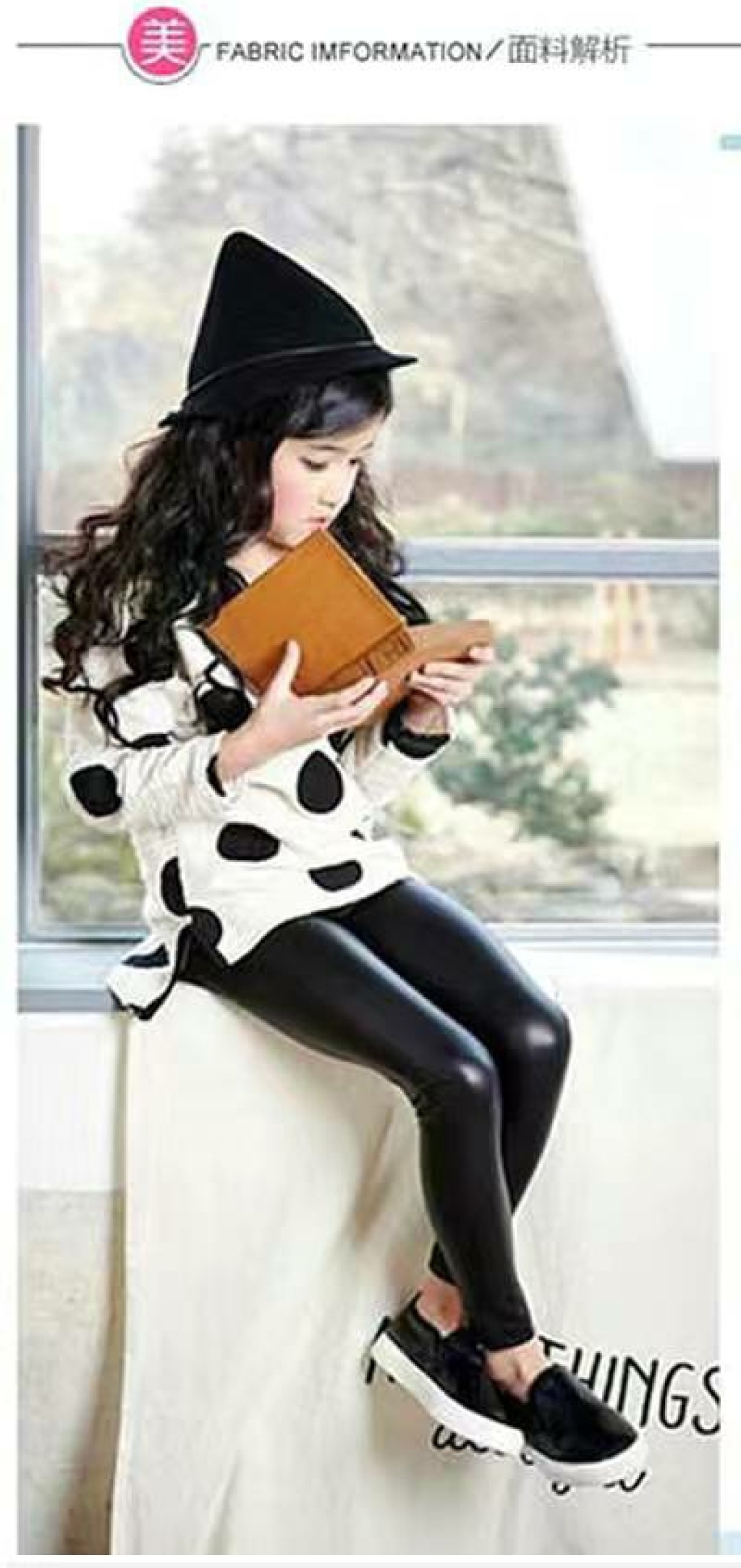 Leather Pants Girls' Leggings Fleece-Lined Thickened Children's Pants Autumn and Winter Toddler Keep Baby Warm Trousers