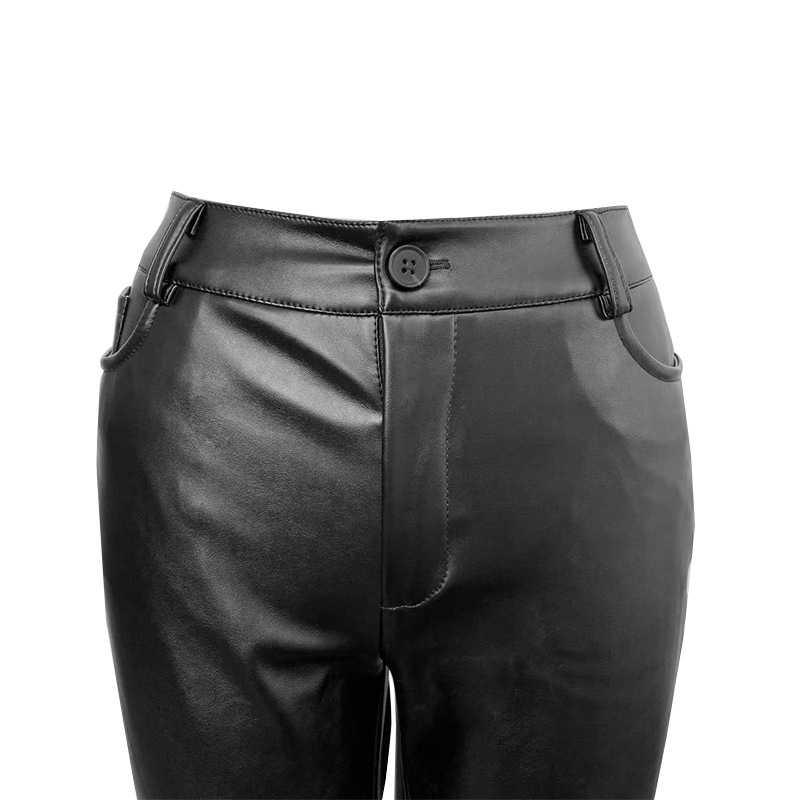 Cross-Border Supply European and American Wish Casual Pants 2022 Spring and Summer High Waist Slimming and Tight Women's Pants Pu Amazon Leather Pants Cross-Border Supply European and American Wish Casual Pants 2022 Spring and Summer High Waist Slimming and Tight Women's Pants Pu Amazon Leather Pants