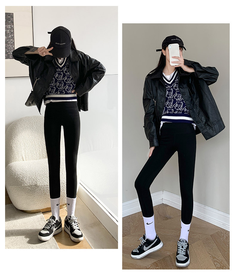 202 New Velvet Padded Leggings Women's Outer Wear Autumn and Winter Shark Leather Pants Thickened Cropped Barbie Skinny Yoga Pants 202 New Velvet Padded Leggings Women's Outer Wear Autumn and Winter Shark Leather Pants Thickened Cropped Barbie Skinny Yoga Pants