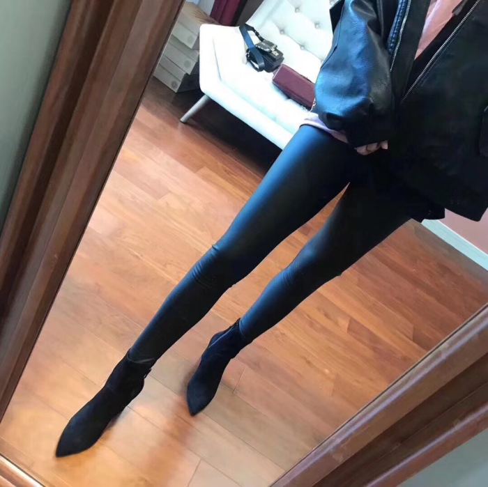 MUJI Leather Pants Fashion Thin Velvet Leather Pants MUJI Leather Pants Fashion Thin Velvet Leather Pants