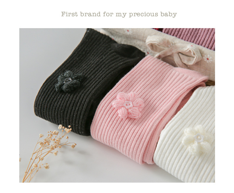 Korean version of dish cotton double-needle vertical strip leggings for children children children socks flower button pantyhose Korean version of dish cotton double-needle vertical strip leggings for children children children socks flower button pantyhose