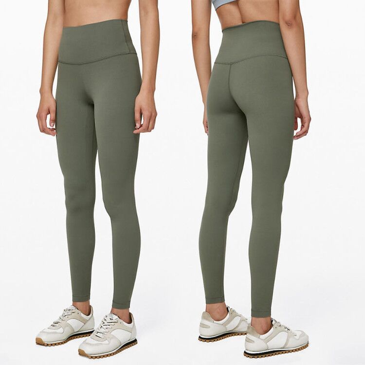 Lulu Yoga Clothes Peach Hip Raise Sportswear Fitness Trousers No Embarrassment Line Nude Feel High Waist Tight Yoga Pants