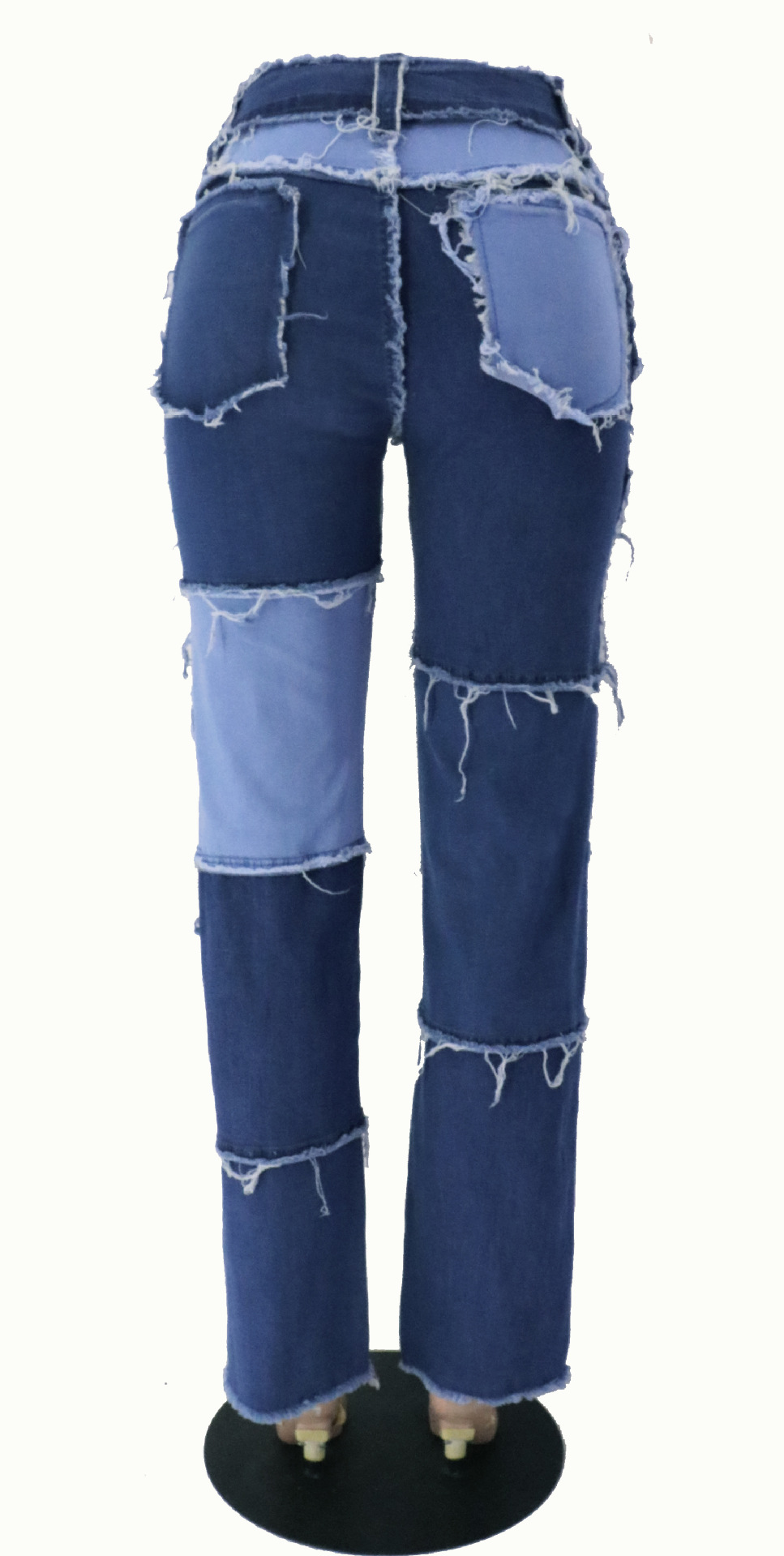 2020 Summer New Big Fashion Variegated Stitching High Waist Tight Hip Women's StraightLeg Denim Trousers 2020 Summer New Big Fashion Variegated Stitching High Waist Tight Hip Women's StraightLeg Denim Trousers