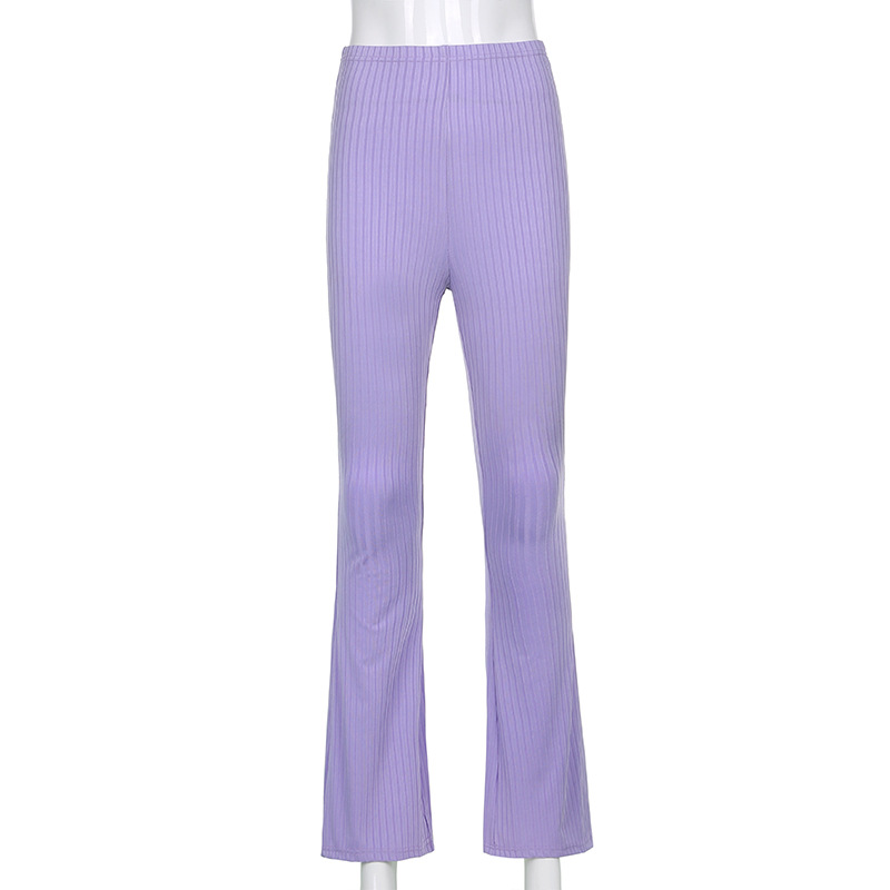 European and American Style 2021 New Women's Pants Fashion Pure Color Tight High-Waisted Boot-Cut Pants Female Stretch Casual Trousers European and American Style 2021 New Women's Pants Fashion Pure Color Tight High-Waisted Boot-Cut Pants Female Stretch Casual Trousers