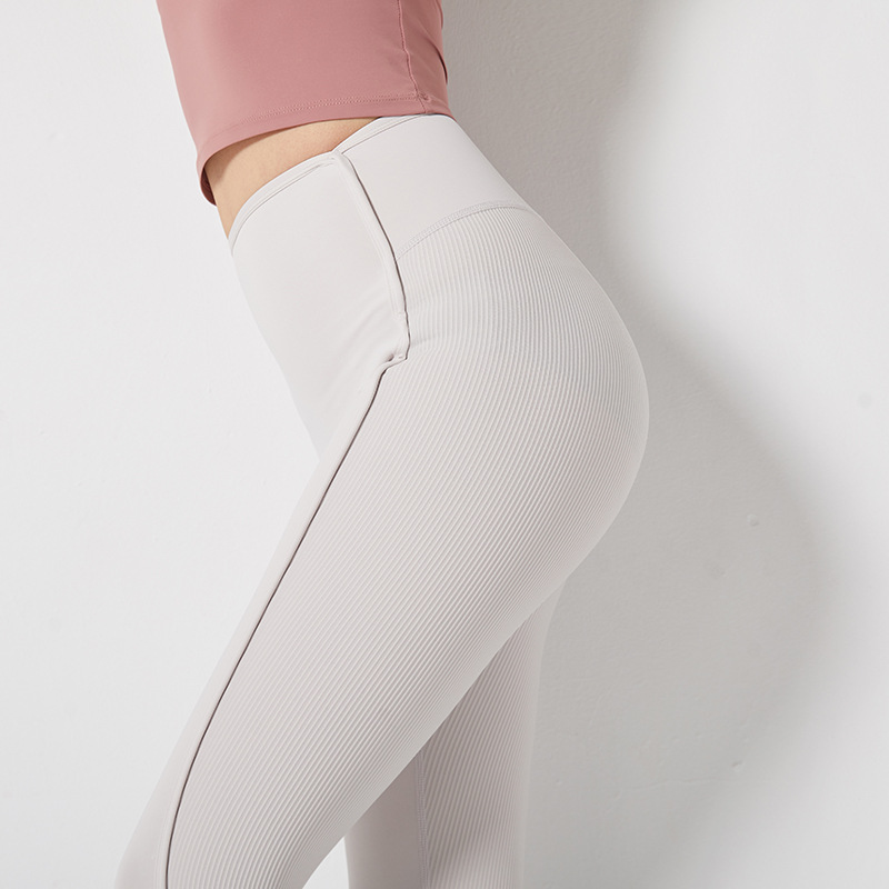 High Waist Hip Lift Fitness Pants Women's Elegant Running Quick-Drying Tight Sports Belly Contracting Thread Yoga Trousers Outer Wear Autumn and Winter