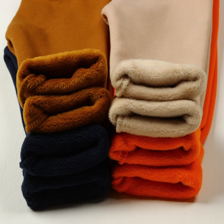 2021 Children&#039;s Leggings Fleece-Lined Thickened Girls&#039; Pants Korean Style Outer Wear Tight Stretch Trousers Single-Layer Fleece-Lined