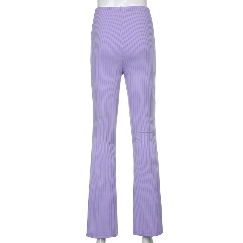European and American Style 2021 New Women's Pants Fashion Pure Color Tight High-Waisted Boot-Cut Pants Female Stretch Casual Trousers European and American Style 2021 New Women's Pants Fashion Pure Color Tight High-Waisted Boot-Cut Pants Female Stretch Casual Trousers
