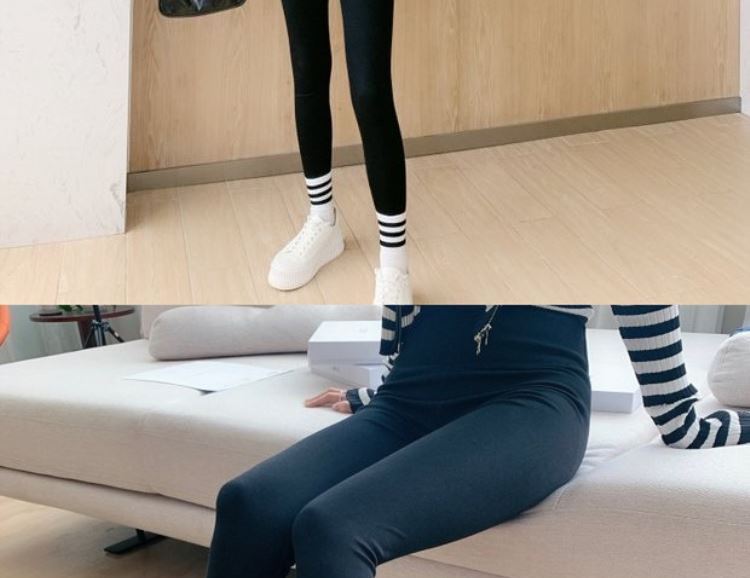 Tiktok Khaki Fleece-Lined Denim Weight Loss Pants High Waist Shaping Women's Yoga Tight Tappered Pencil Bottoming Trousers Tiktok Khaki Fleece-Lined Denim Weight Loss Pants High Waist Shaping Women's Yoga Tight Tappered Pencil Bottoming Trousers