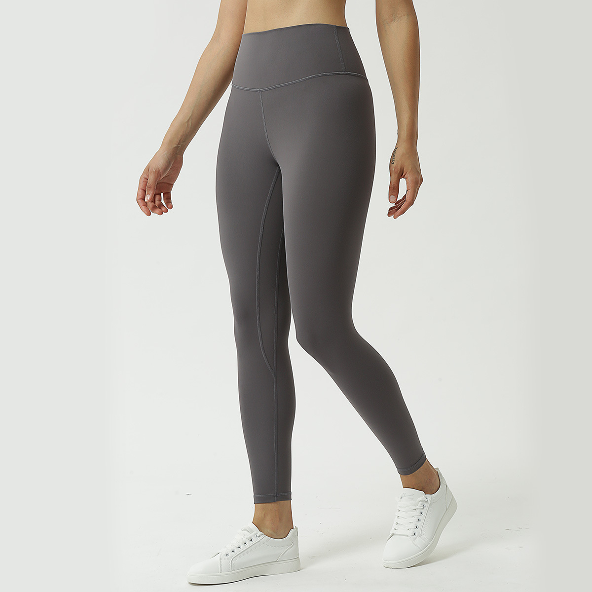 New DoubleSided Brushed Solid Color Yoga Pants Women&#039;s Tight Capri Fitness Trousers High Waist Nude Yoga Pants