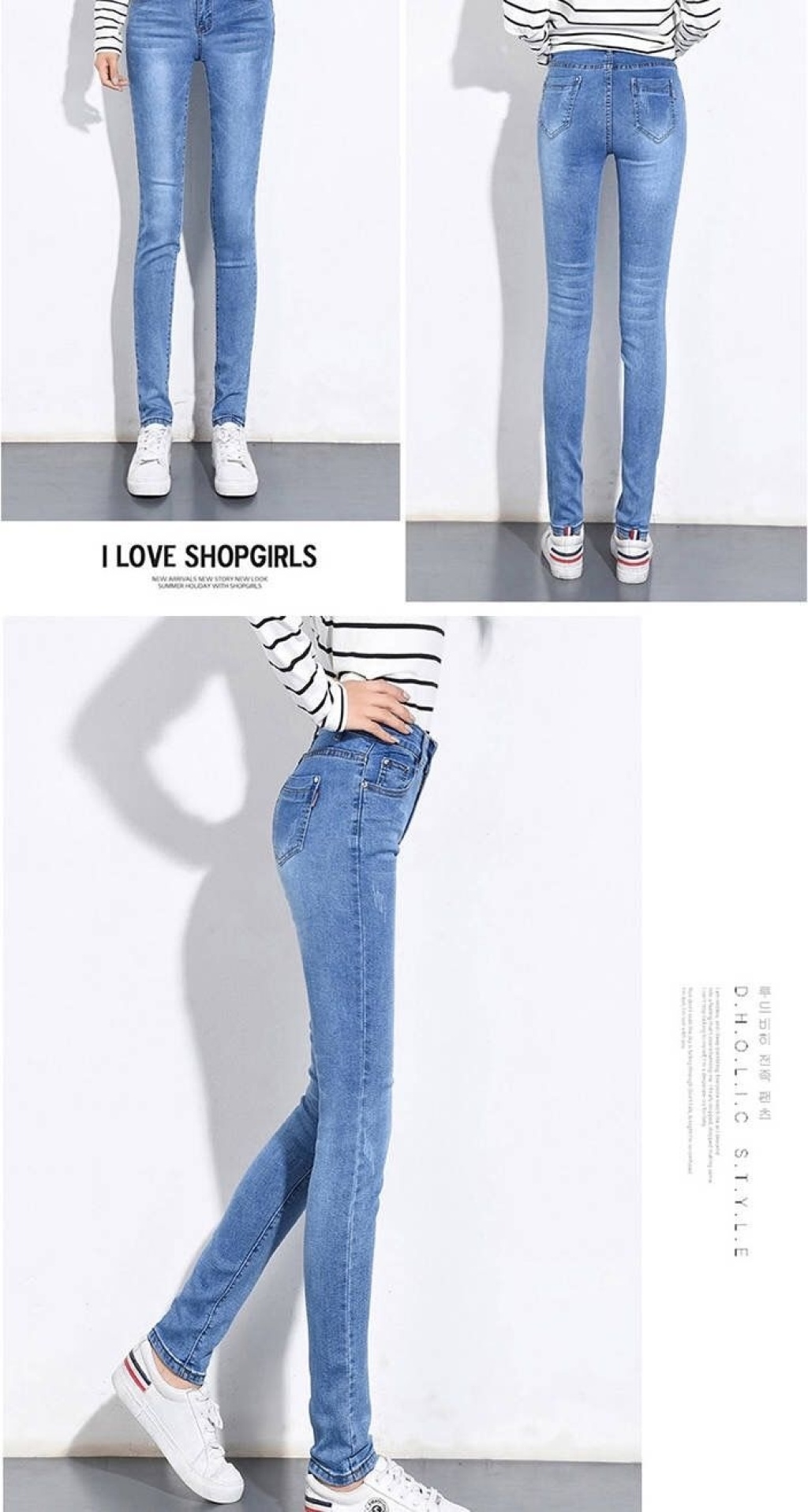 Good Quality Autumn and Winter Mid-High Waist Thick Jeans Women's Feet Stretch Fleece Korean Style Slimming and Tight Pencil Trousers Good Quality Autumn and Winter Mid-High Waist Thick Jeans Women's Feet Stretch Fleece Korean Style Slimming and Tight Pencil Trousers