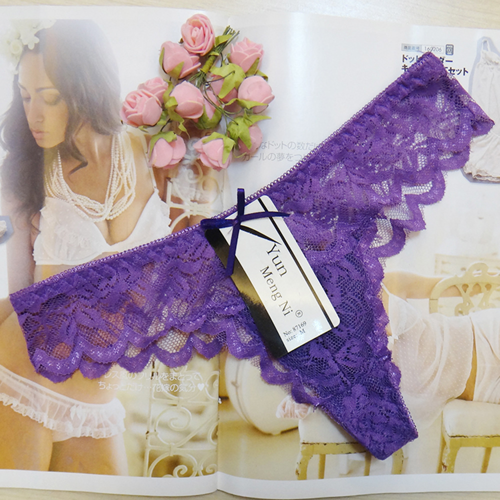 Yunmengni Foreign Trade in Stock Women&#039;s Lace T-Back Cross-Border AliExpress Amazon Women&#039;s Underwear 87169