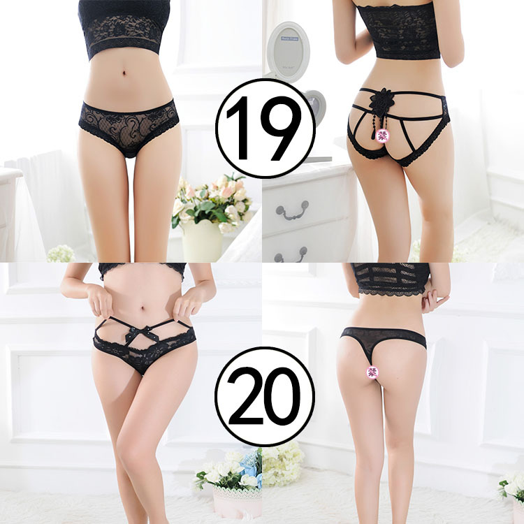 Women's Sexy Underwear Lace Women's Panties Women's Transparent Sexy Foreign Trade plus Size Lace up Open Crotch T-Back T-Shaped Panties Women's Sexy Underwear Lace Women's Panties Women's Transparent Sexy Foreign Trade plus Size Lace up Open Crotch T-Back T-Shaped Panties