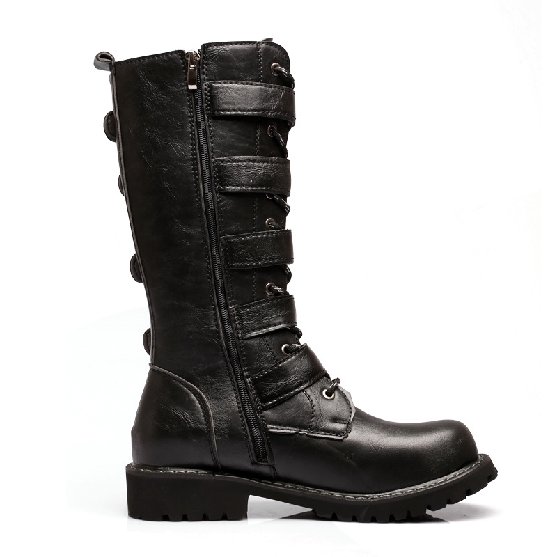 AliExpress Men&#039;s Large High-Top Boots Korean Trendy Martin Boots Men&#039;s Crazy Horse Leather Boots British High-Top Boots