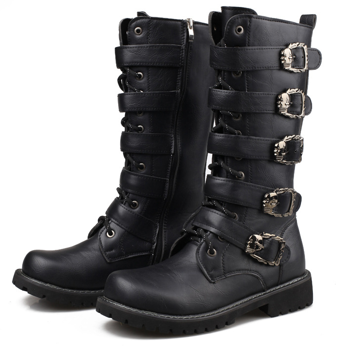 AliExpress Men&#039;s Large High-Top Boots Korean Trendy Martin Boots Men&#039;s Crazy Horse Leather Boots British High-Top Boots