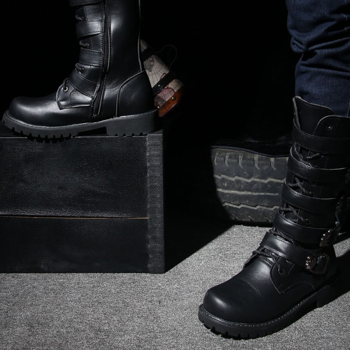 AliExpress Men&#039;s Large High-Top Boots Korean Trendy Martin Boots Men&#039;s Crazy Horse Leather Boots British High-Top Boots