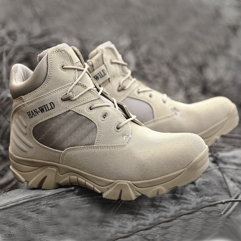 Consul Outdoor Men&#039;s Spring and Autumn High School Top Combat Boots Military Fans Waterproof and Hard-Wearing Combat Boots Desert Hiking Shoes