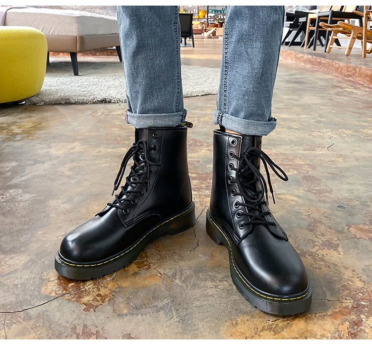 Fall 2021 New Fashion Trendy Dr. Martens Boots Men's High Top British Style Korean Style Worker Boot Versatile Couple Leather Boots Fall 2021 New Fashion Trendy Dr. Martens Boots Men's High Top British Style Korean Style Worker Boot Versatile Couple Leather Boots