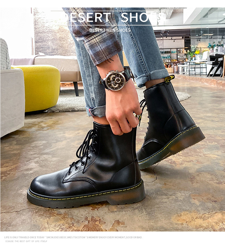 Fall 2021 New Fashion Trendy Dr. Martens Boots Men's High Top British Style Korean Style Worker Boot Versatile Couple Leather Boots Fall 2021 New Fashion Trendy Dr. Martens Boots Men's High Top British Style Korean Style Worker Boot Versatile Couple Leather Boots