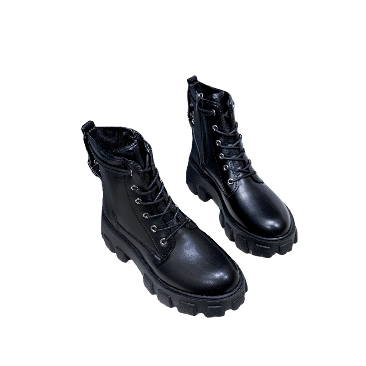 Black Martin Boots Women&#039;s 2020 Autumn and Winter New High Heel British Platform Online Influencer Fashion Casual Boots
