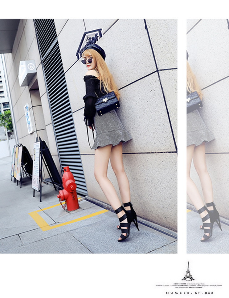 1901 Banquet Sexy Nightclubs Thinner Elastic Band Hollow out Super High Heels Women's Shoes Stiletto Heel Sandal Boots 1901 Banquet Sexy Nightclubs Thinner Elastic Band Hollow out Super High Heels Women's Shoes Stiletto Heel Sandal Boots