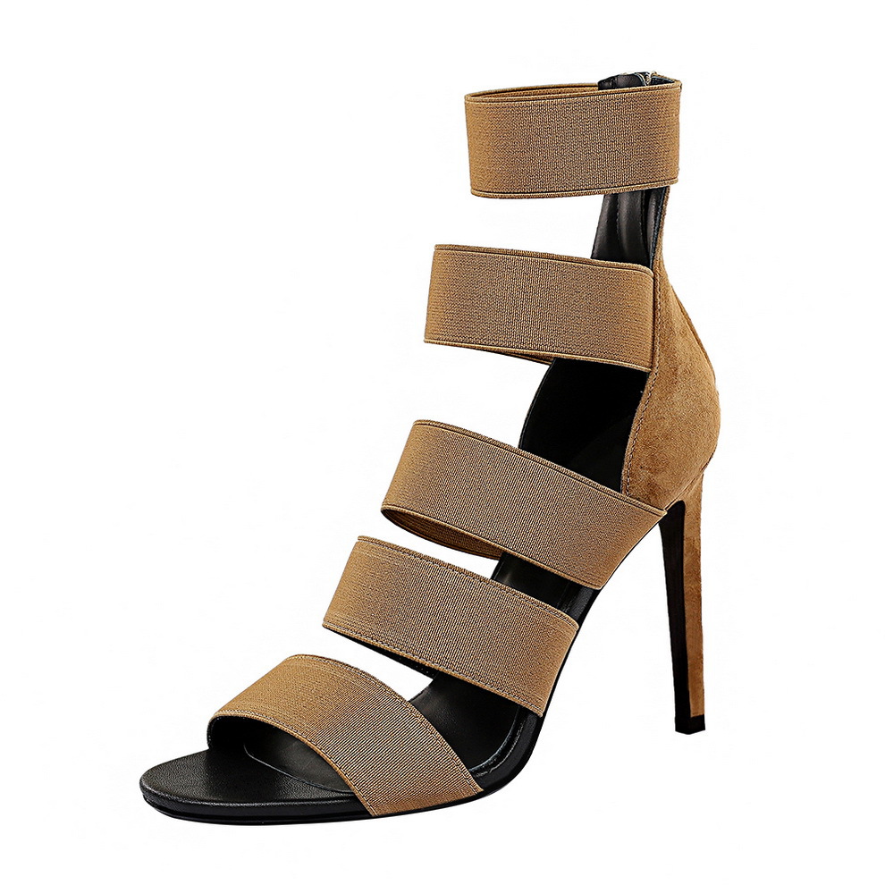 1901 Banquet Sexy Nightclubs Thinner Elastic Band Hollow out Super High Heels Women&#039;s Shoes Stiletto Heel Sandal Boots