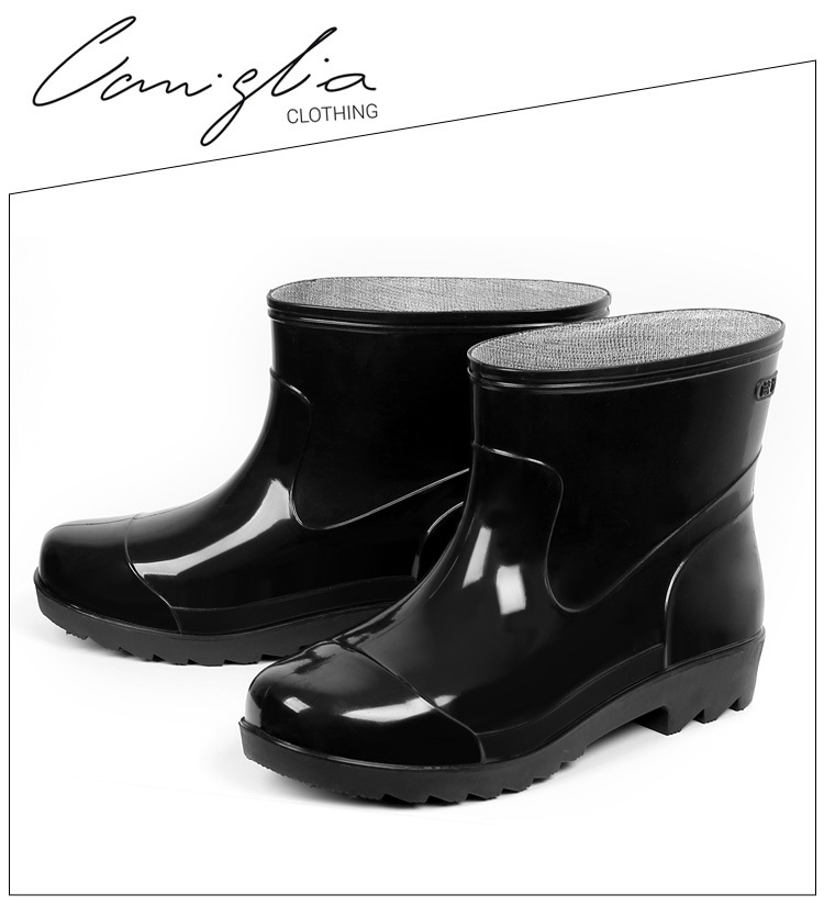 Plastic 3537 Rain Boots Men's Low-Cut Short Rain Shoes Black PVC Plastic Shoes Beef Tendon Platform Waterproof Shoes Rain Shoes Shoe Cover Plastic 3537 Rain Boots Men's Low-Cut Short Rain Shoes Black PVC Plastic Shoes Beef Tendon Platform Waterproof Shoes Rain Shoes Shoe Cover