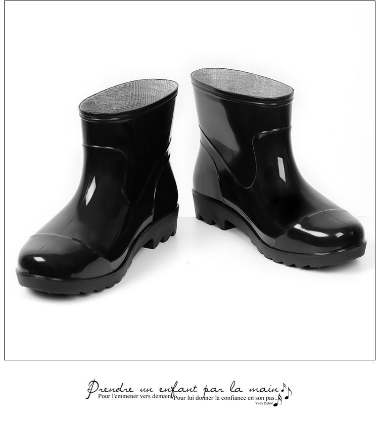 Plastic 3537 Rain Boots Men's Low-Cut Short Rain Shoes Black PVC Plastic Shoes Beef Tendon Platform Waterproof Shoes Rain Shoes Shoe Cover Plastic 3537 Rain Boots Men's Low-Cut Short Rain Shoes Black PVC Plastic Shoes Beef Tendon Platform Waterproof Shoes Rain Shoes Shoe Cover