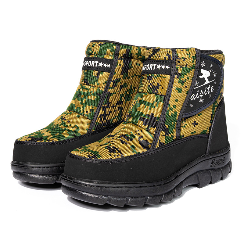 Korean Fashion Short Men&#039;s Rain Boots Waterproof Warm Camouflage Rain Boots Outdoor Four Seasons Fishing Leisure Rain Shoes