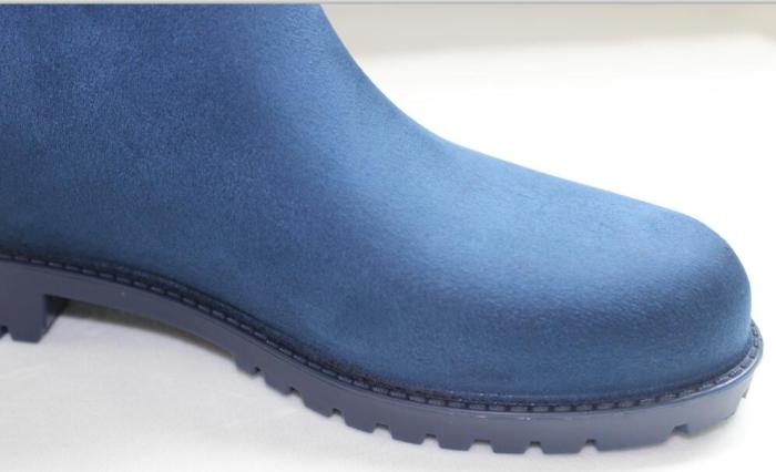 Light Navy Blue High Tube Flocking Rain Boots High Tube
