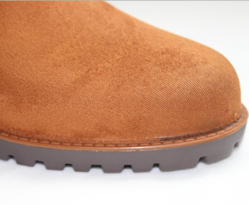 909 Beige Velvet Knee-High Rain Boots