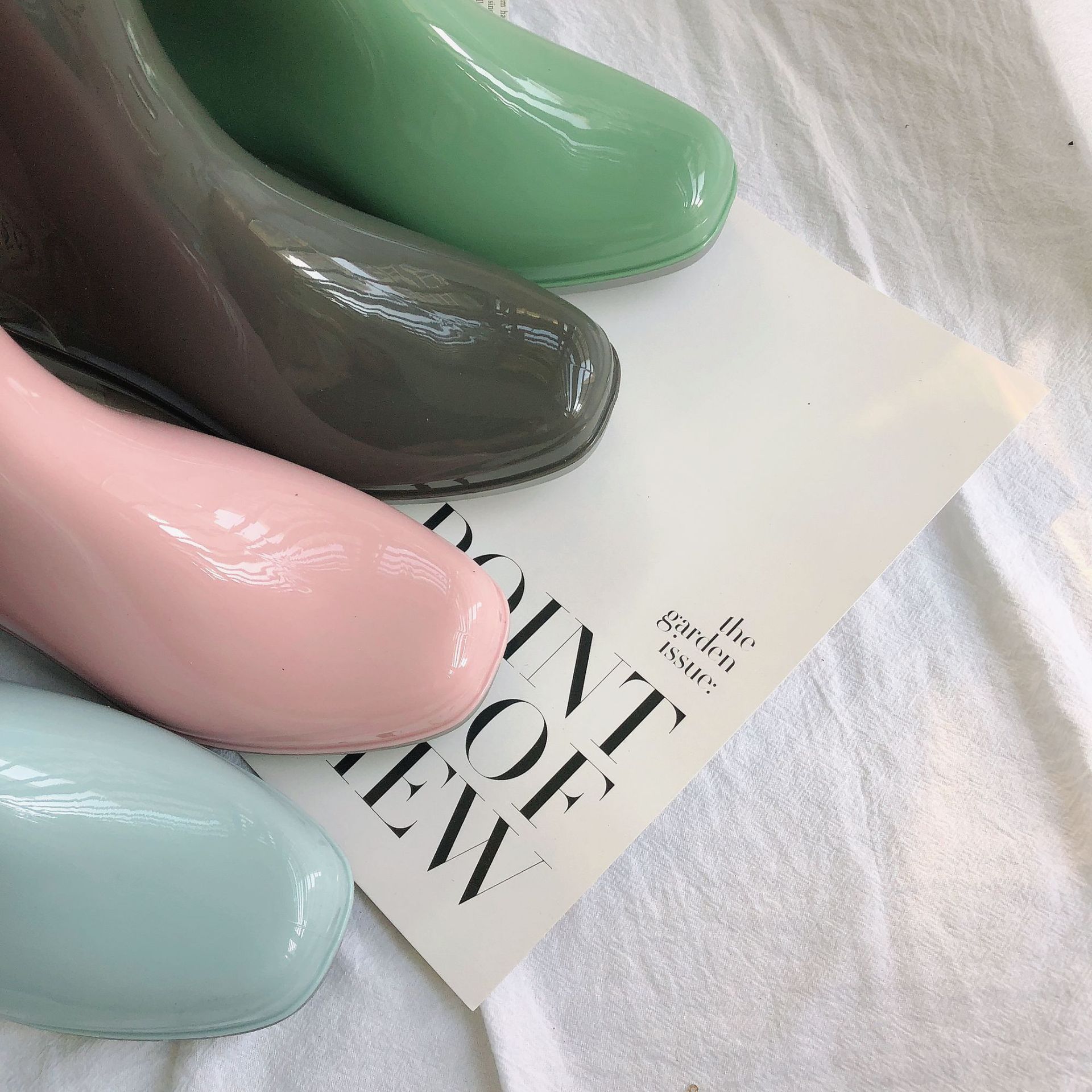 Cross-Border Rain Boots Mid-Calf Women's Fashion Solid Color Adult PVC Rain Boots Outdoor Waterproof Ladies Water Shoes Rubber Shoes Cross-Border Rain Boots Mid-Calf Women's Fashion Solid Color Adult PVC Rain Boots Outdoor Waterproof Ladies Water Shoes Rubber Shoes